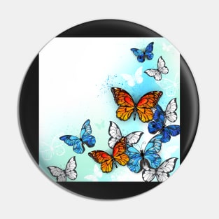 Flock of Multicolor Butterflies Pin