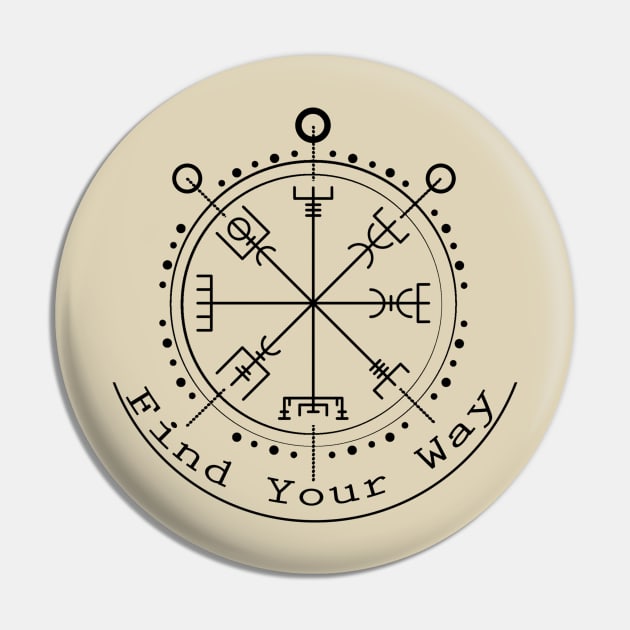 Find Your Way - Vegvisir Pin by phxartisans