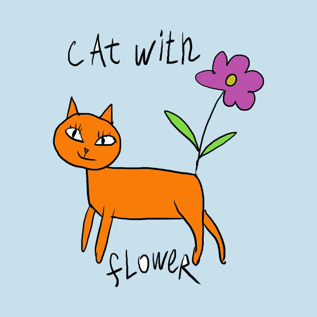 Cat with flower by sonaart