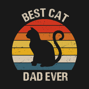 Best Cat Dad Ever Vintage Retro Cat Daddy Cat Father T-Shirt