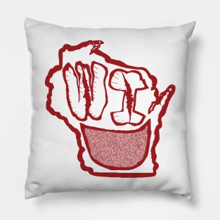 Grunge Heads Wisconsin Funny Smiling Face Pillow