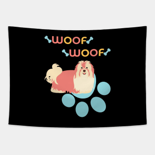 Havanese Dog Woof Woof Tapestry