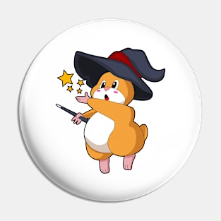 Hamster as Wizard with Magic wand Pin