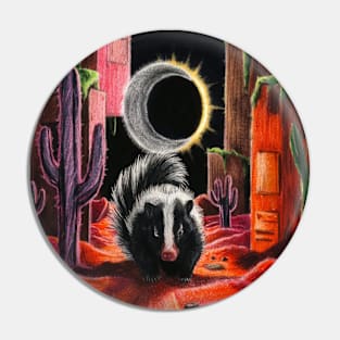 AI generated skunk watching solar eclipse Pin