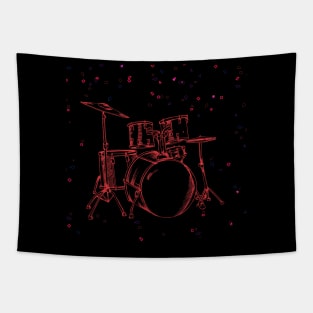 Neon Drums Tapestry