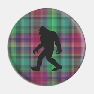 Bigfoot on Plaid Pin