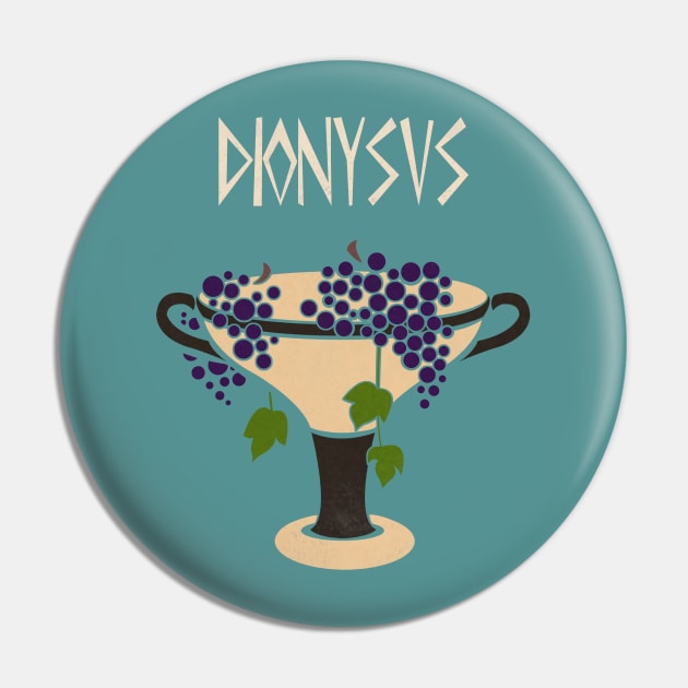 Dionysus Pin by Art by Angele G