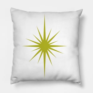 Avocado Green Atomic Starburst Pillow