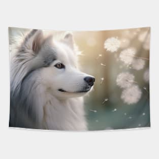 Husky Dog Pet Animal Tranquil Peaceful Tapestry