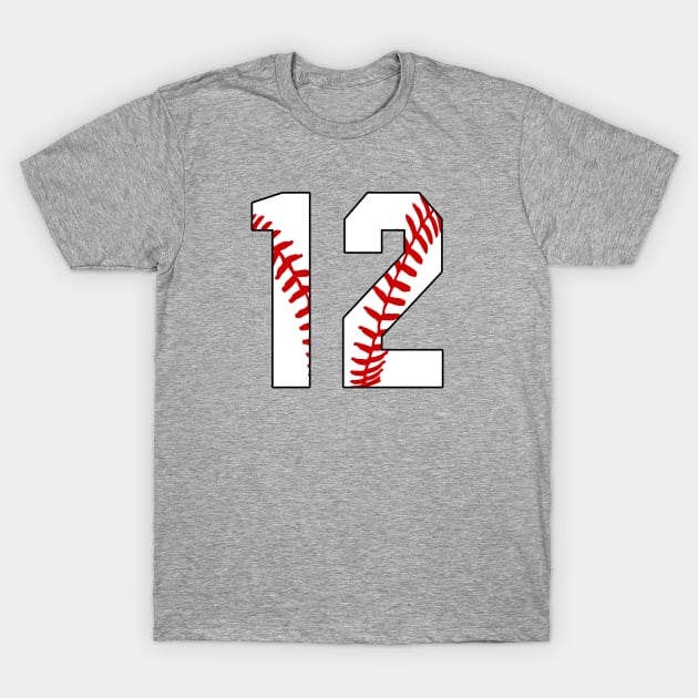 TeeCreations Baseball Number 12 #12 Baseball Shirt Jersey Favorite Player Biggest Fan Sticker