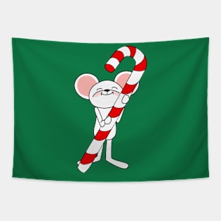 Cute Mouse with Candy Cane Tapestry