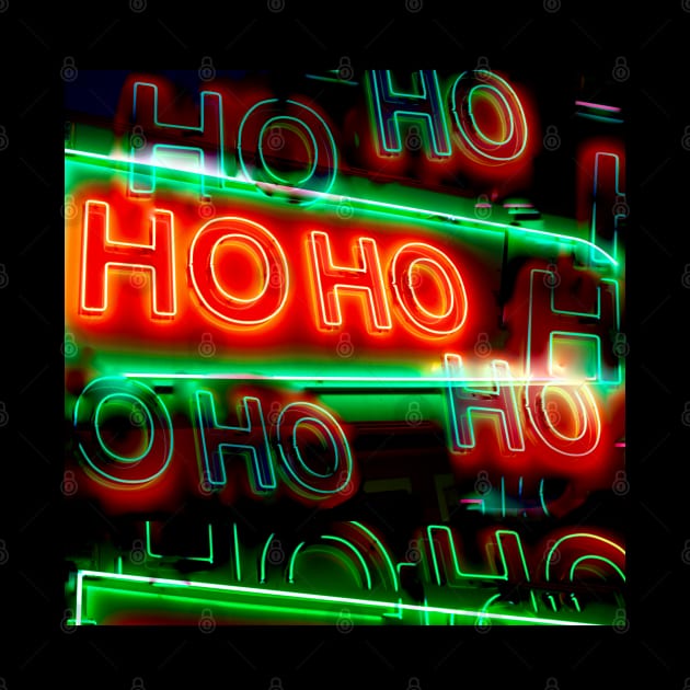 Ho Ho Santa Green Red Hoho Neon Lights by badlydrawnbabe