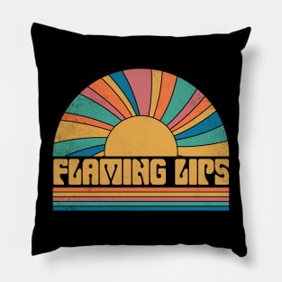 Graphic Lips Proud Name Distressed Birthday Retro Style Pillow