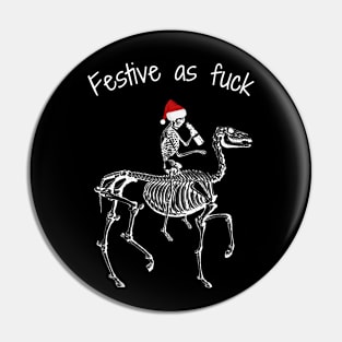 Naughty skeleton Santa, funny Pin