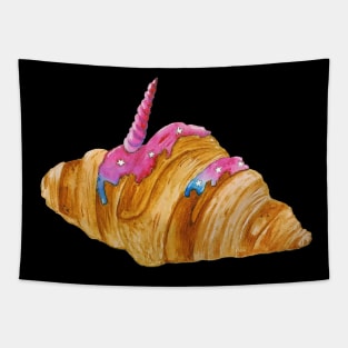 Watercolor croissant - fairy unicorn Tapestry