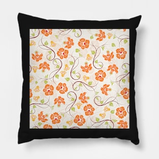 Orange Flowers Pillow