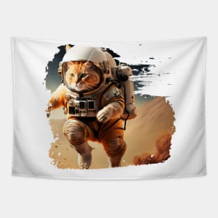 Astronaut cat on mars Tapestry