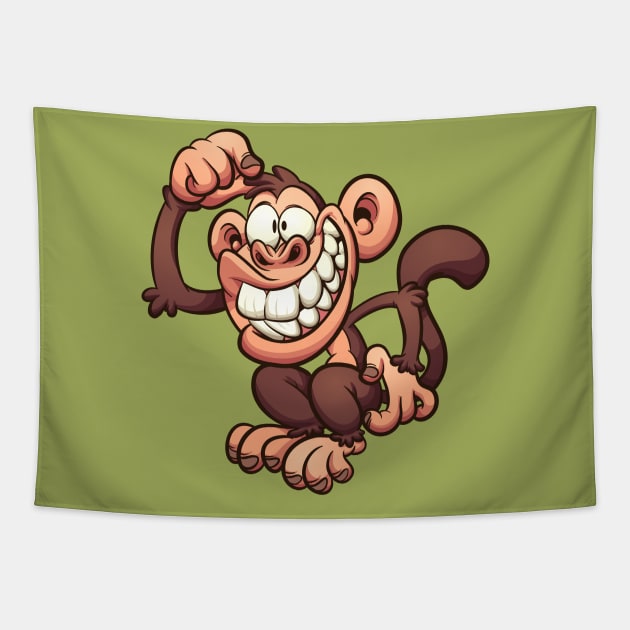 Cartoon  monkey Tapestry by memoangeles