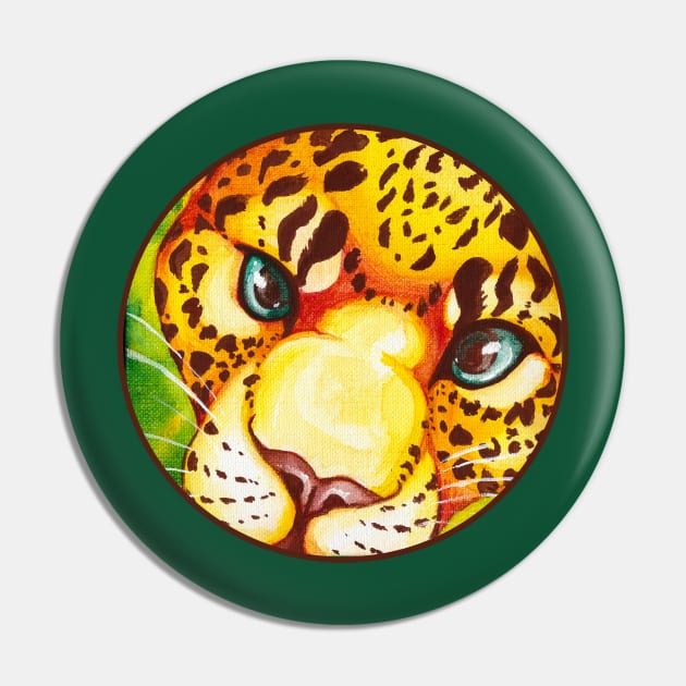 Leopard Close Up Pin by TaksArt