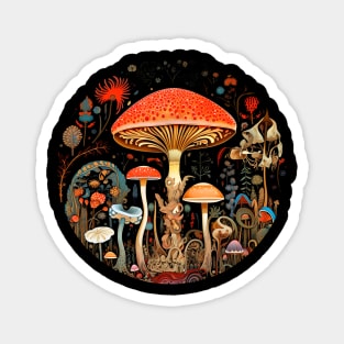 Colorful Psychedelic Mushrooms Magnet