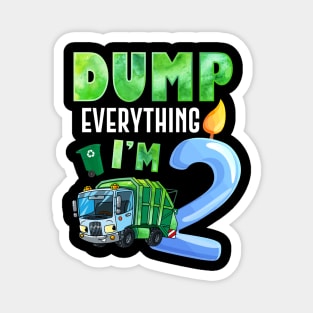 Recycling Trash 2 Years Old Garbage Truck 2nd Birthday Kids Magnet