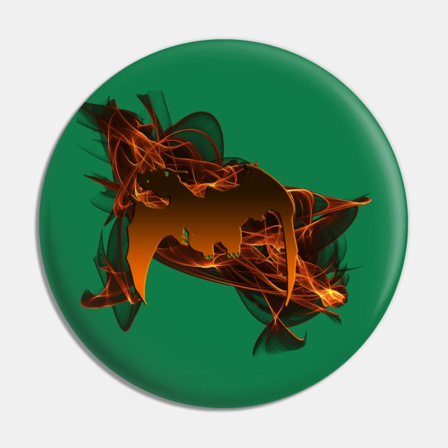 Dragon From The Ashes on Emerald Green Pin by LANStudios