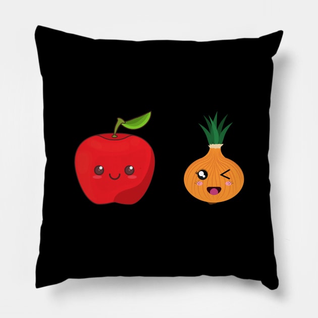 Apple and onion Pillow by Onceer