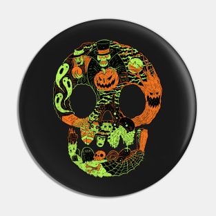 Extra Spooky Skull Pin