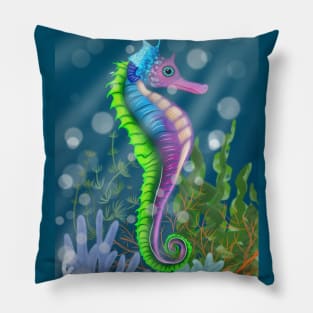 Seahorse and coral reef Pillow