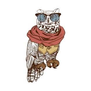 Hipster Owl Professor T-Shirt