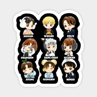 Stray Kids Logo Magnets Teepublic Au (some of these may be wrong) 1.) bang chan (kangaroo/he uses a wolf emoji on his instagram posts) 2.) yang jeongin (fennec fox) 3.) kim seungmin (puppy) 4.) han jisung (squirrel) (this is my ed. stray kids logo magnets teepublic au