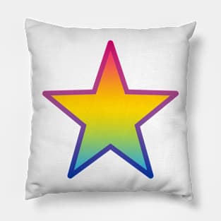 Bi+ Star (Pan Flag with Bi Flag outline) Pillow
