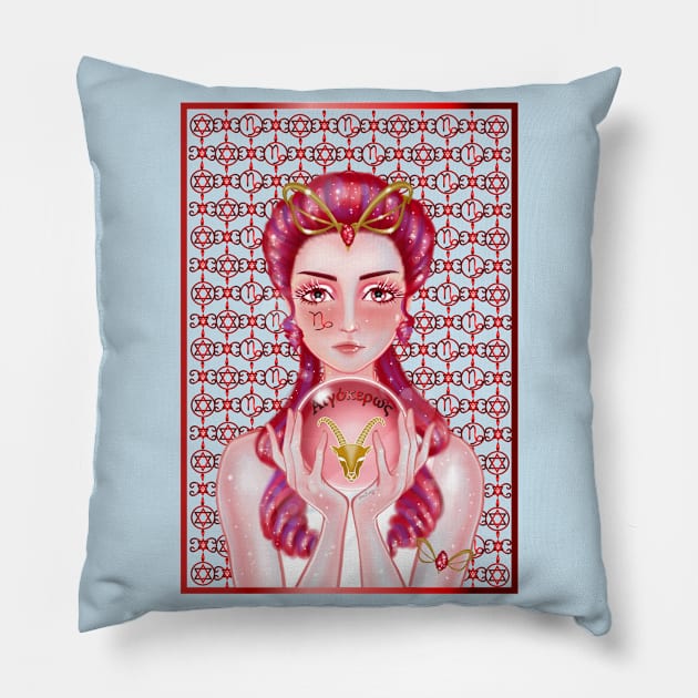 Capricorn Ruby Pillow by amadeuxway