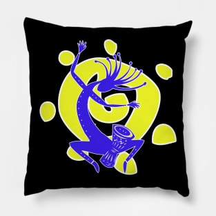 Kokopelli Sun Drummer Pillow