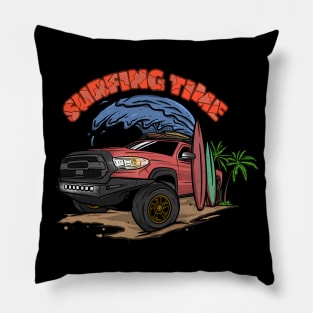 4Runner Toyota Surfing Time Holiday - Pink Pillow