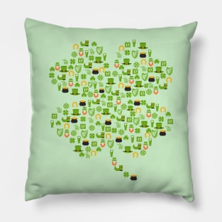 St Patrick's Day Four Leaf Clover Pillow