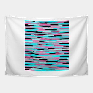 Rain Puddles Abstract in Pink, Blue, and Black Tapestry