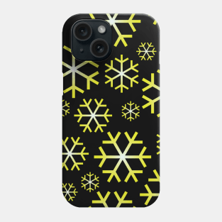 Yellow Christmas Snowflakes Pattern Phone Case