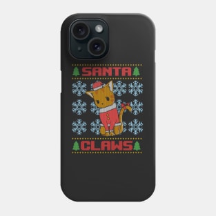 Santa Claws Ugly Christmas Sweater Phone Case