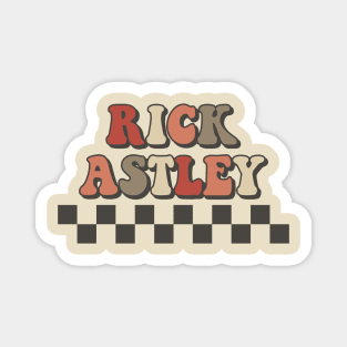 Rick Astley Checkered Retro Groovy Style Magnet