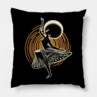 Afrocentric Woman Dancing Pillow