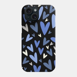 Blue Valentine hearts Phone Case