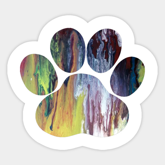 Dog Paw Paw Prints Sticker Teepublic