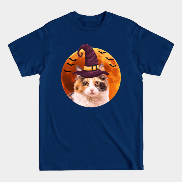 Disover Cute calico cat with witch hat - Calico Cat - T-Shirt