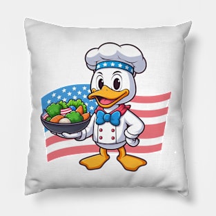 A Whimsical Tribute to American Culture in Cartoon Style T-Shirt Pillow