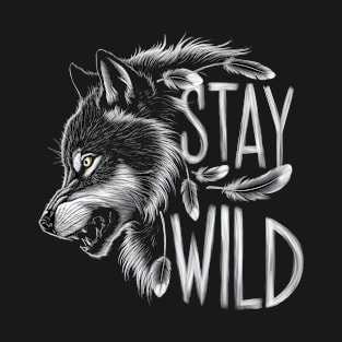 Mystic Wolf Profile - Stay Wild T-Shirt