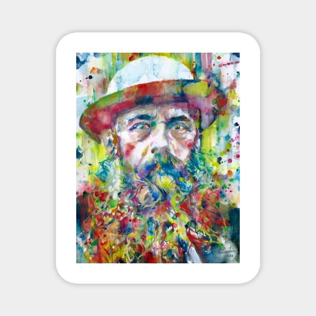 CLAUDE MONET art watercolor portrait Magnet by lautir