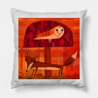 Fox and Owl Pillow