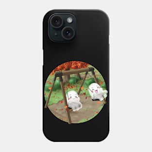 Kawaii Ghosts - Two ghosts swinging at the park Phone Case