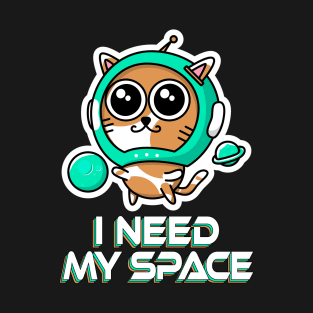 Funny Kawaii Kitty Astronaut T-Shirt